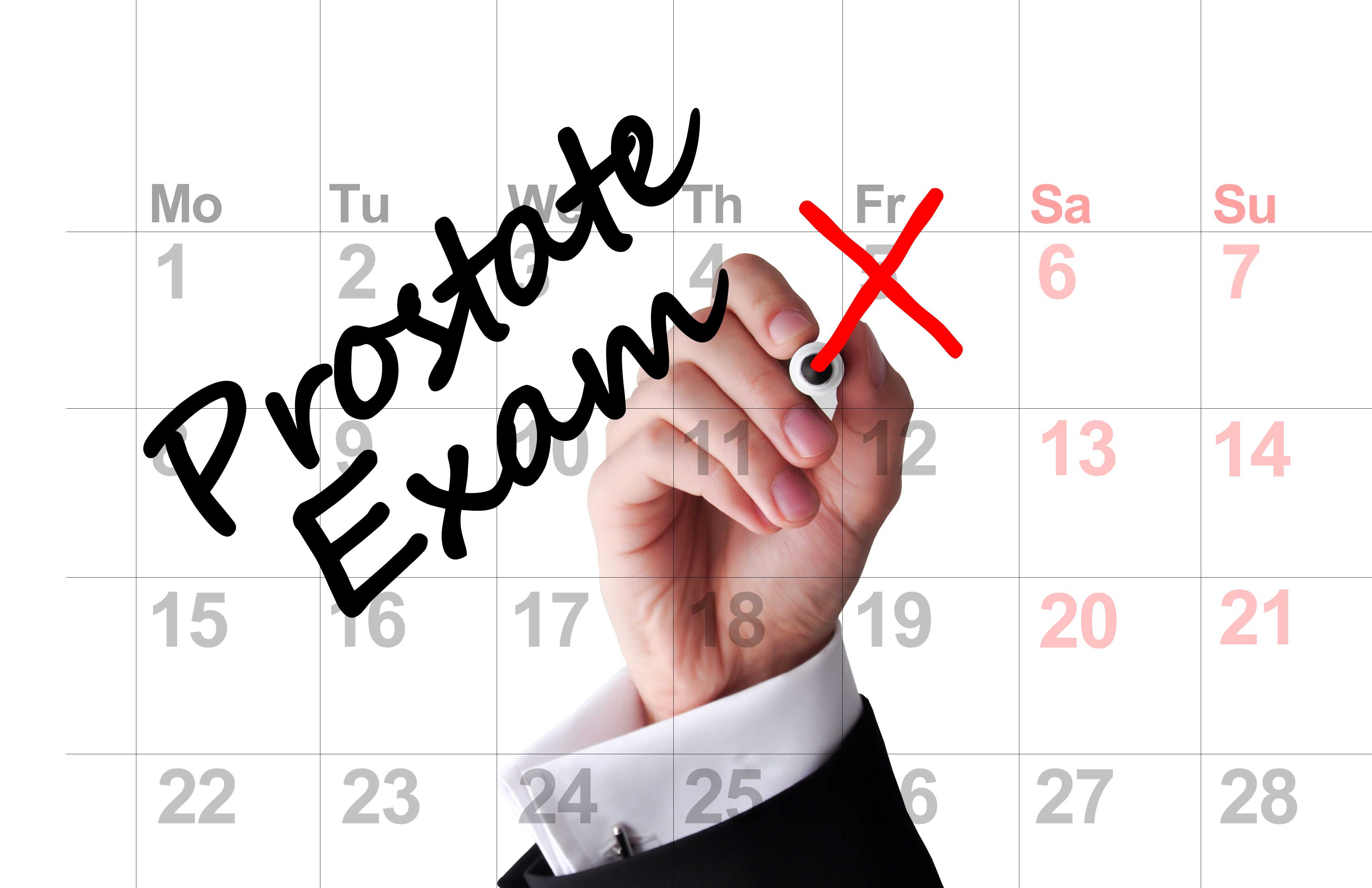 Prostate exam date market on calendar